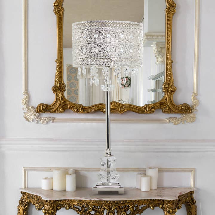 28.75"H Harley Polished Nickel Buffet Table Lamp for wholesale by River of Goods