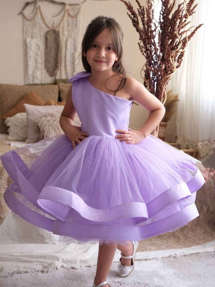 My Baby By Merry – wholesale Klänning – Barn – One Shoulder flicka klänning lila