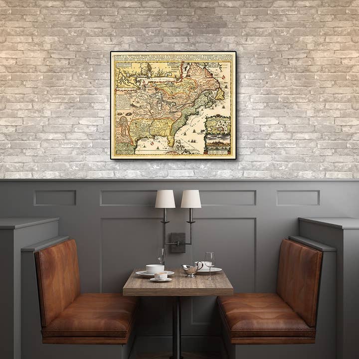 HomeRoots - Vente Cartes - Carte de la Nouvelle-France vintage de 1718, 20 x 24 pouces2