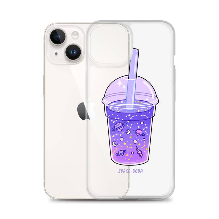 Capa iPhone Boba Space - Capa iPhone Bubble Tea Transparente por atacado de Superr Sunday