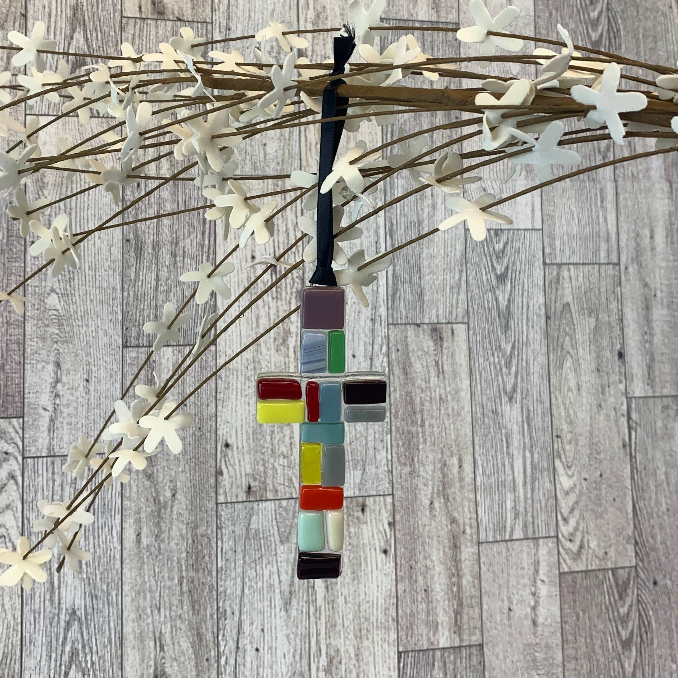 The Grandparent Gift Co. Inc. - Wholesale Decorative Tabletop Object - Caregiver Inspirational Gift Cross: USA Handmade Glass 44715