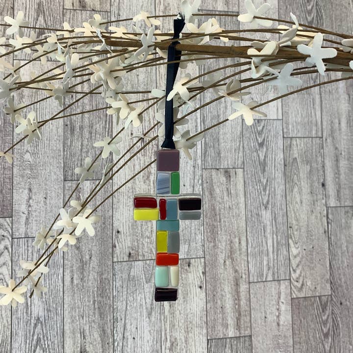 The Grandparent Gift Co. Inc. – wholesale Decorative tabletop object – Caregiver Inspirational Gift Cross: USA Handmade Glass 44715