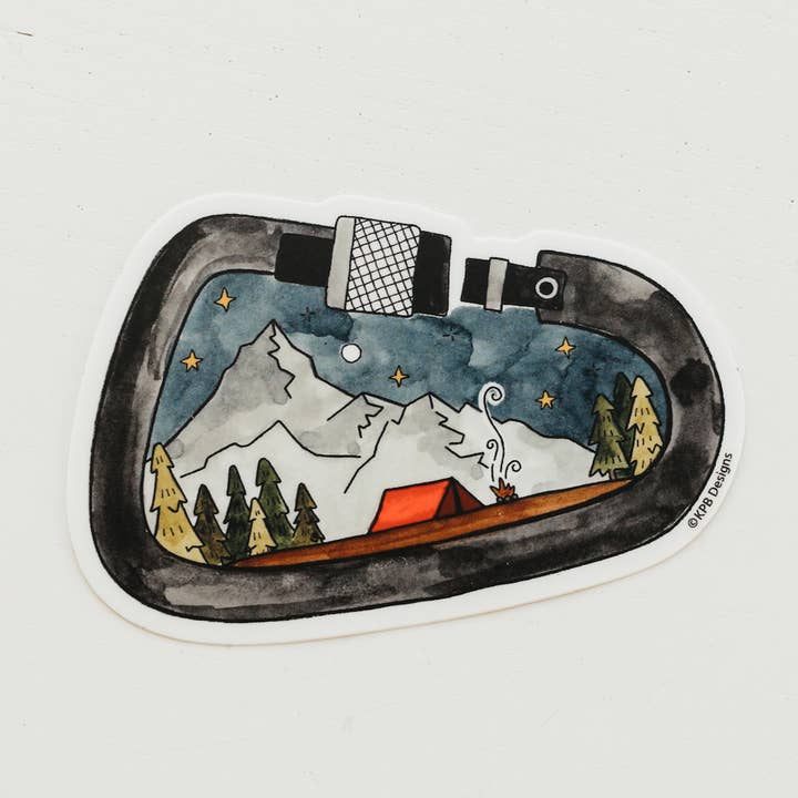 Vinyl-Aufkleber mit Bergkarabinern für den Großhandel von Sticker Girl