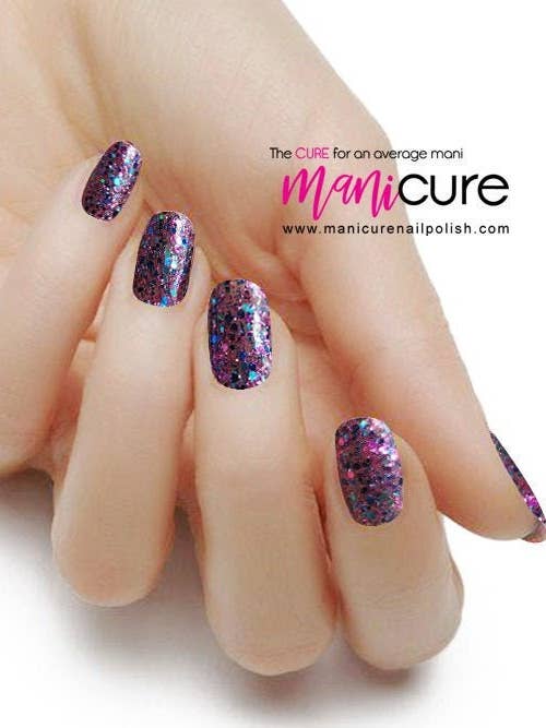Mardi Gra Dos Sparkle Glitter, ManiCURE Real Nail Polish Strips, Dry Nail Polish, Nail Wraps, Stickers, Long Lasting, Non Toxic for wholesale by ManiCURE Nail Polish