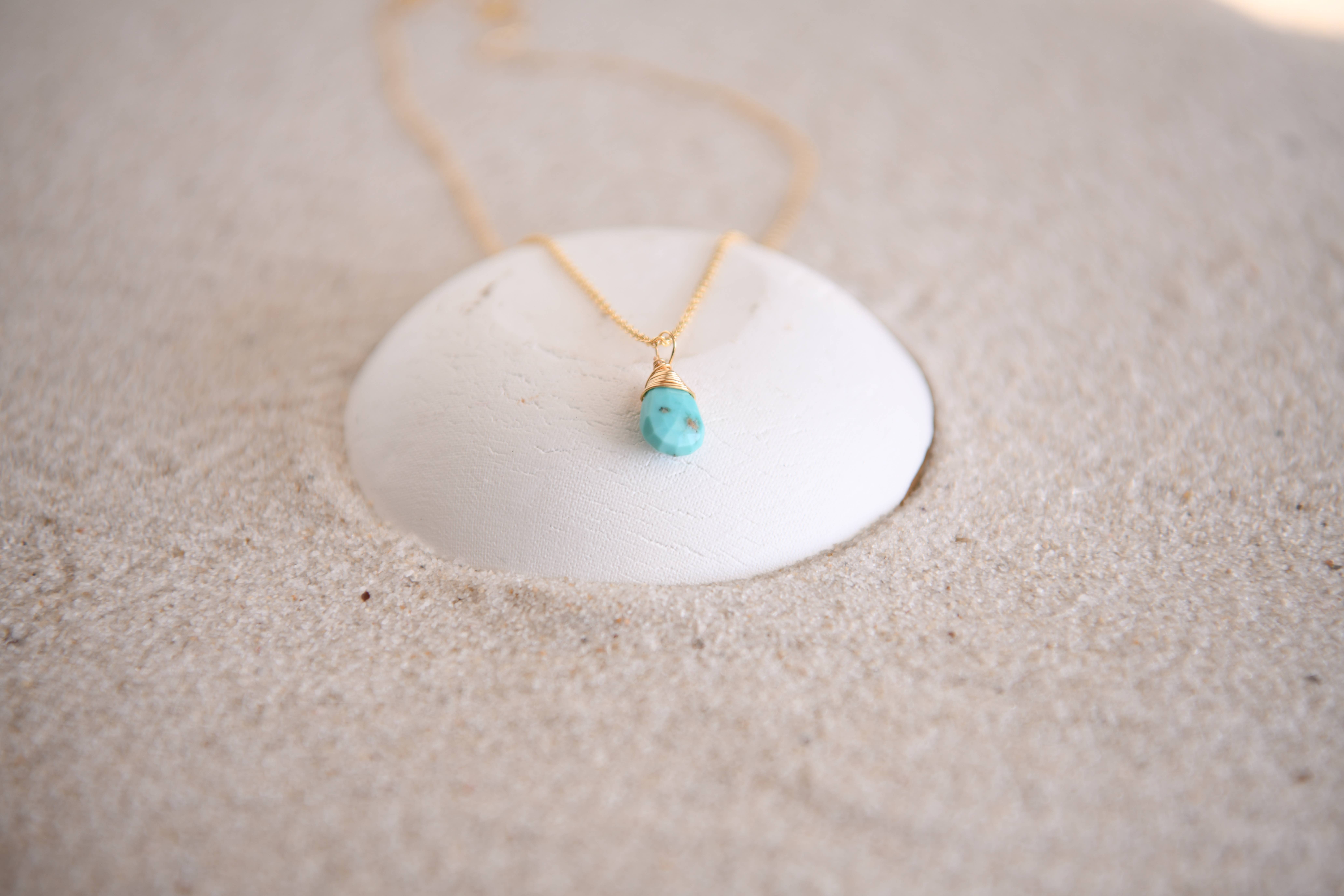 Cecelia Designs Jewelry - Wholesale Pendant/Charm Necklace - Gemstone Teardrop Pendant Necklace in Gold 7