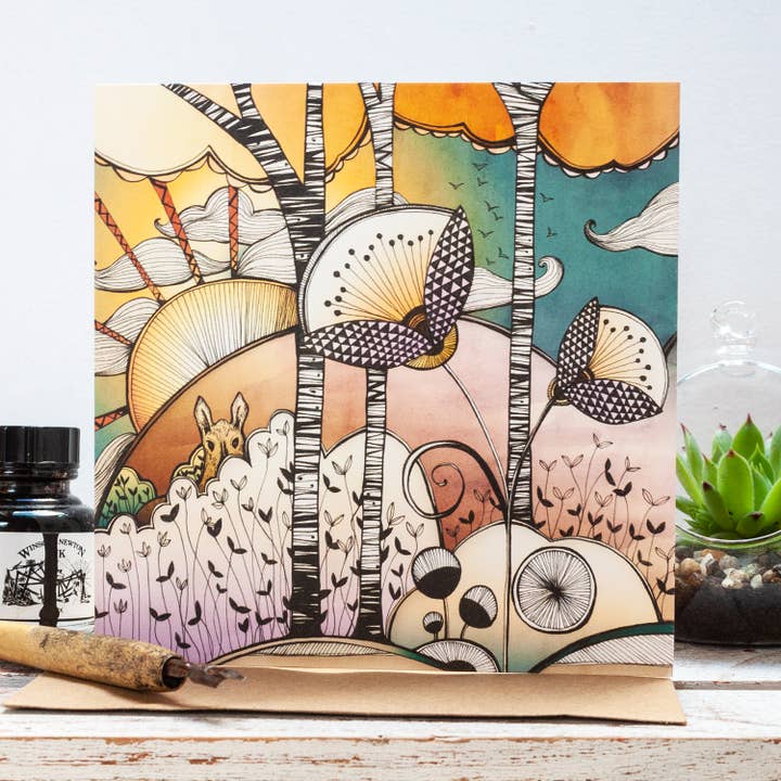 Autumn Woodland Greetings Card for wholesale by Jessica Wilde