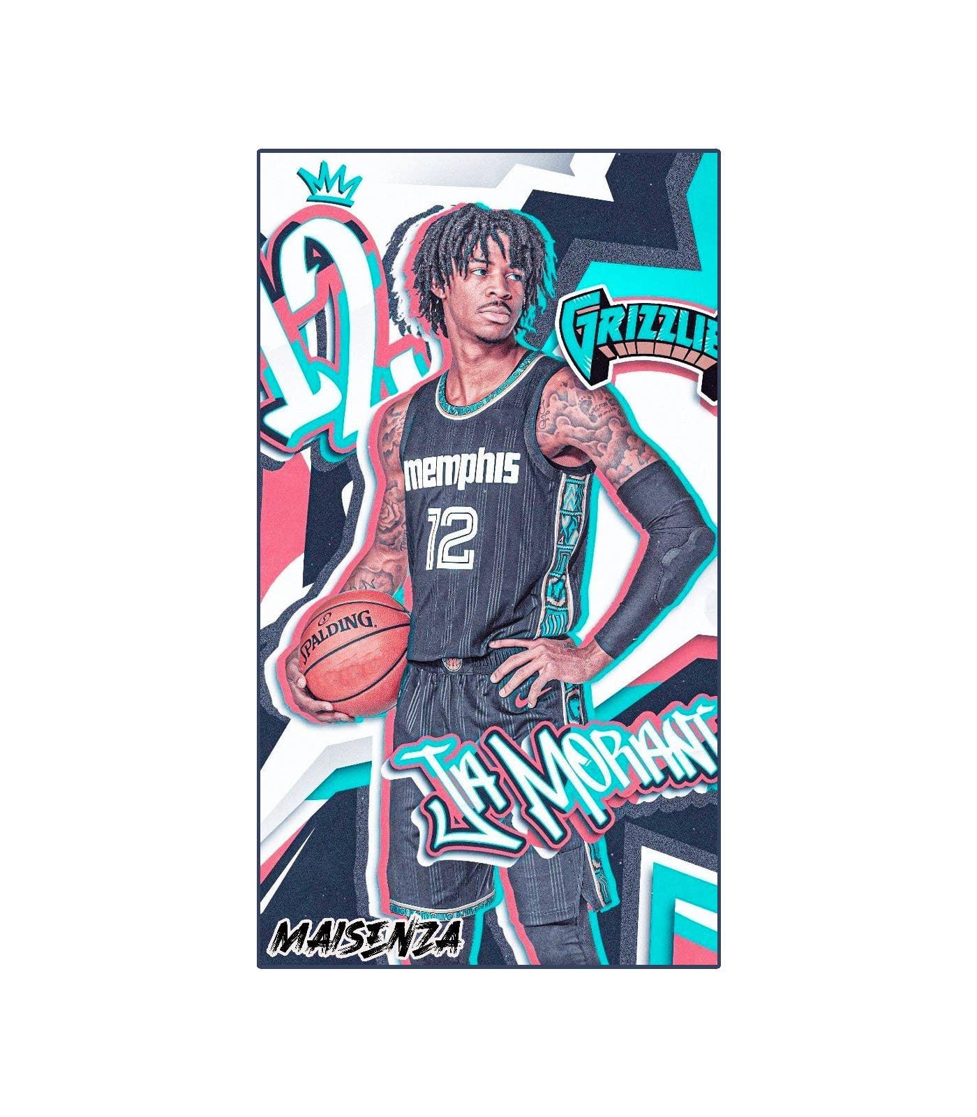 #MAISENZA – wholesale T-shirts med screentryck – Herr – Morant T-shirt 2024 – Basket NBA1