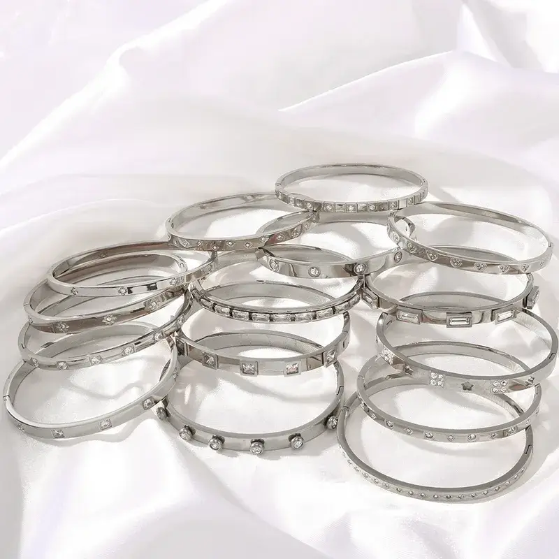 Sweet Cherry Sky - Wholesale Bangle Bracelet - Silver Bangle Bracelets Stainless Steel Bracelet Silver11