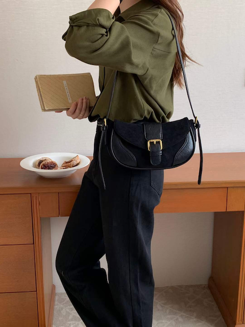 Pretty Persuasions – wholesale Crossbody bag – Women's – P23110 Suede-Like Buckle Crossbody/Shoulder Bag1