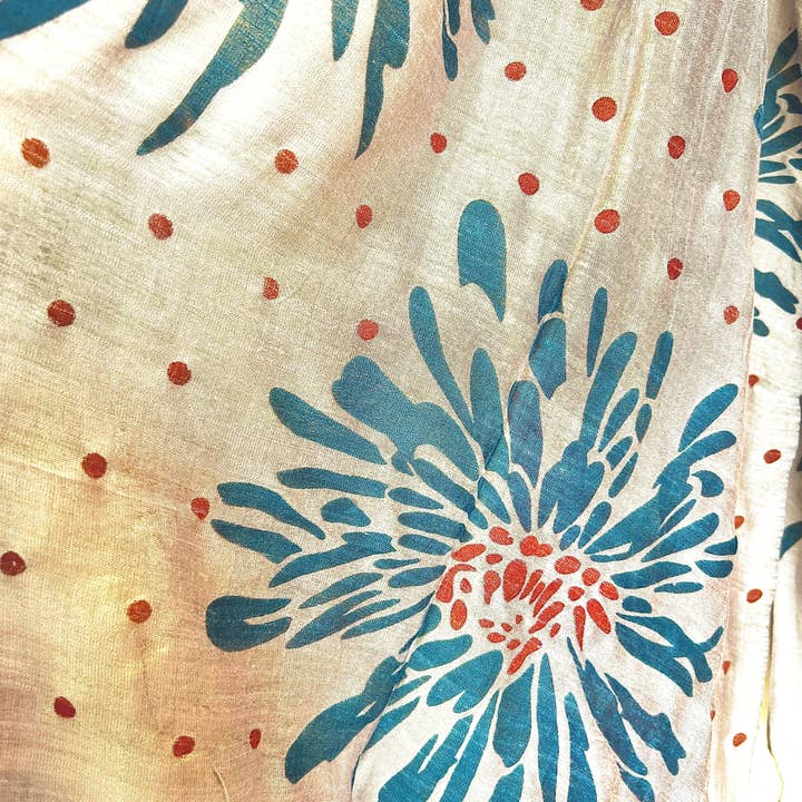 Wooven - Wholesale Scarf - Women's - Screen Printed Silk Blend Scarves in 13 colors and patterns, hand printed in Vietnam17