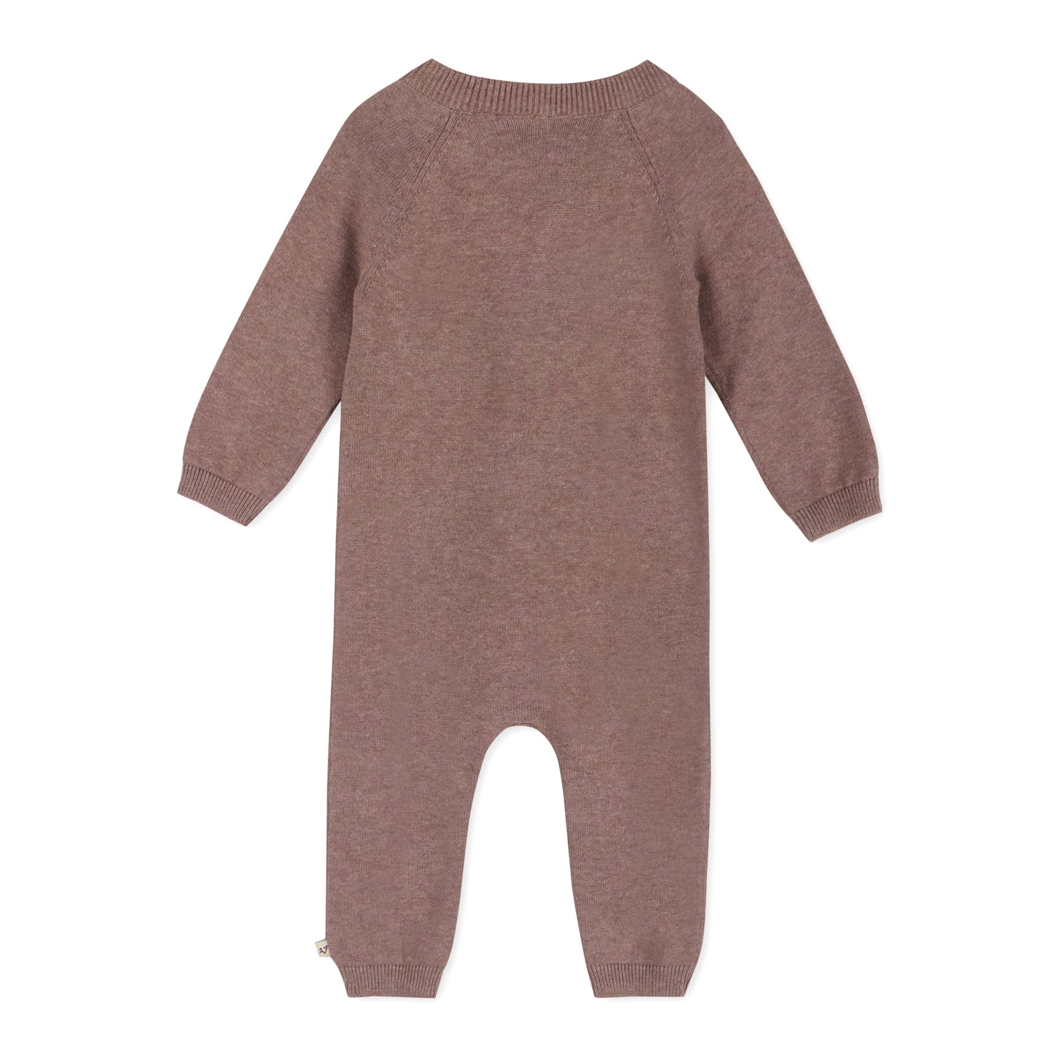 Cafe Latte Side Button & Pocket Knit Baby Jumpsuit (Organic Cotton) for wholesale on Faire2