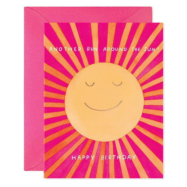 Run Around the Sun Birthday Greeting Card for wholesale by E. Frances Paper