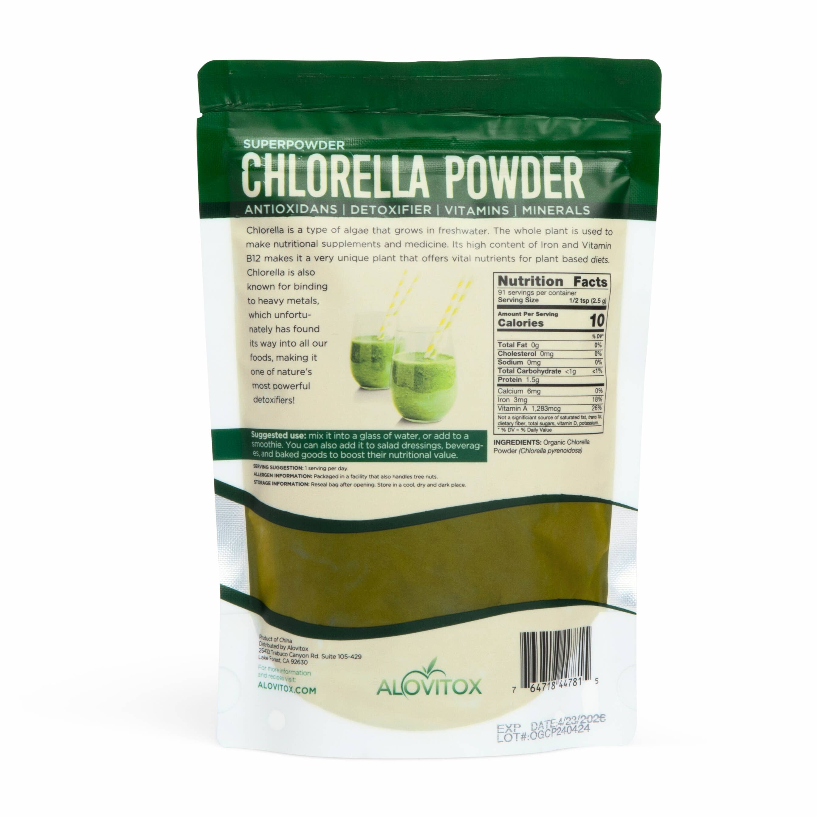 Alovitox – wholesale Protein/superfood powder – 8oz Certified Organic Chlorella Powder1