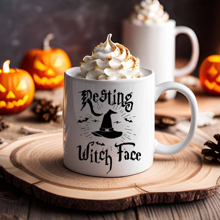 House Of Rodan - Wholesale Coffee Mug - Resting Witch Face - Funny Halloween Coffee Mug KTJ07