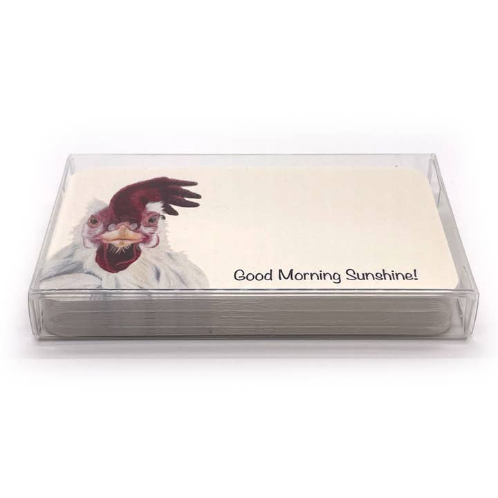 Woollybear Travels - Wholesale Stationery/Notecard Set - Pawsitive Notes- Rescued Chicken (Lunch Box Notes)4