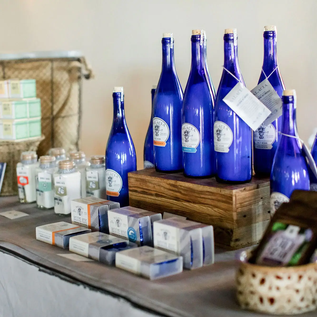 Salacia Salts | Soaps | Bath Bombs | Lip Balms | Soy Candles - Wholesale Bath Soak/Milk - Seersucker Upcycled Salt Soak1