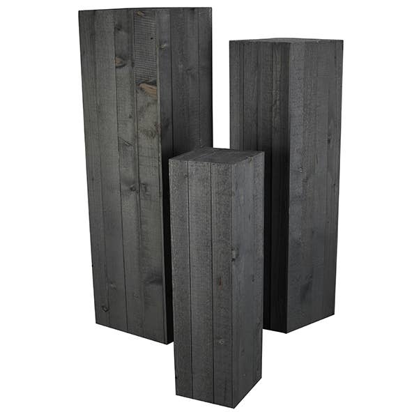 Vosteen - Wholesale Outdoor Ornament/Decor - Coluna wooden column, set of 3, D30/25/20cm, grey0