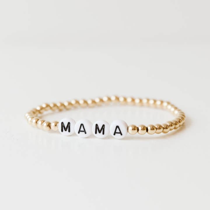 NAME / WORD 14kt Gold Filled Beaded Bracelet for wholesale by Waves and Stone