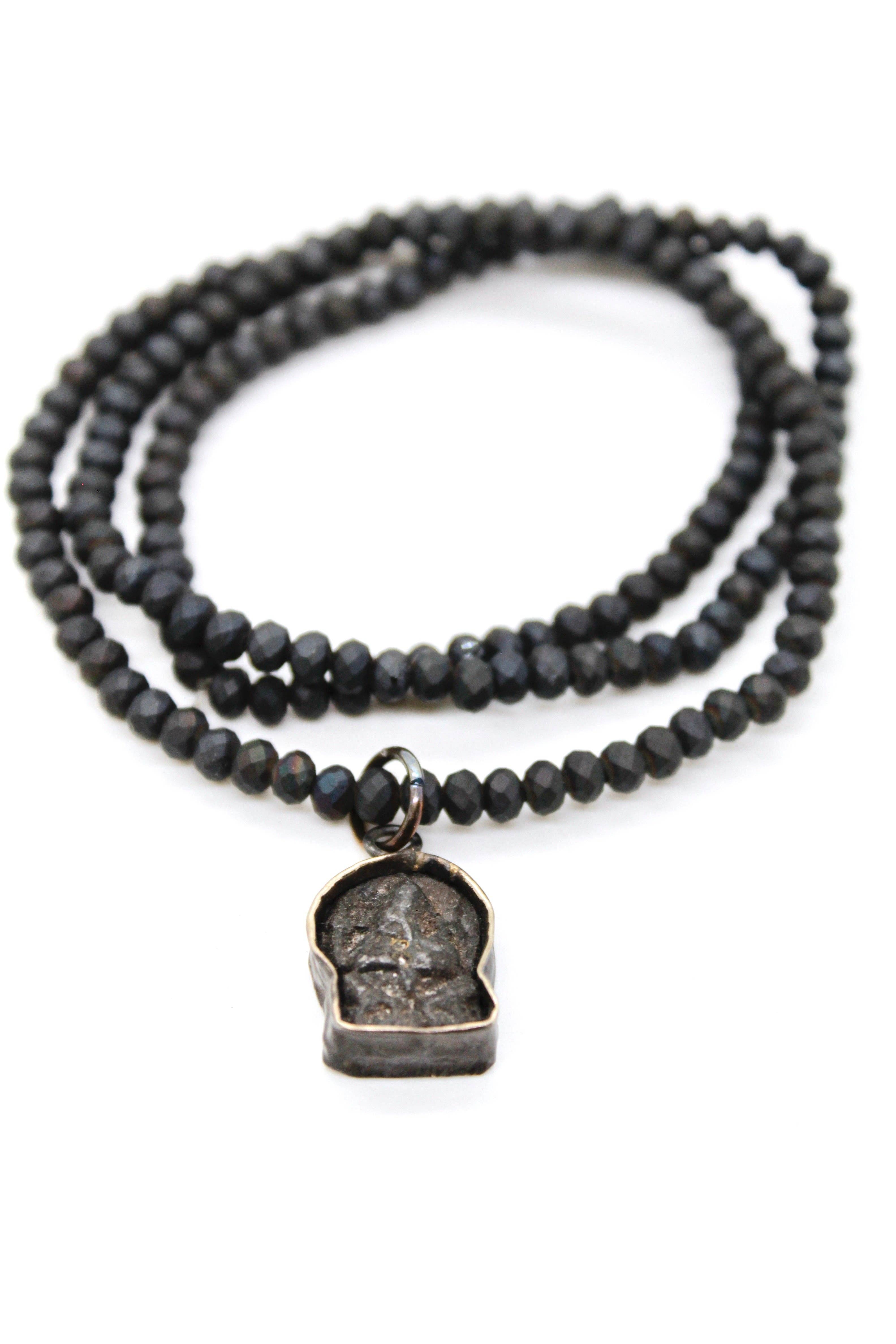 LIZOU - Wholesale Pendant/Charm Necklace - Matte Crystal Necklace with Small Buddha -Buddha Collection-6