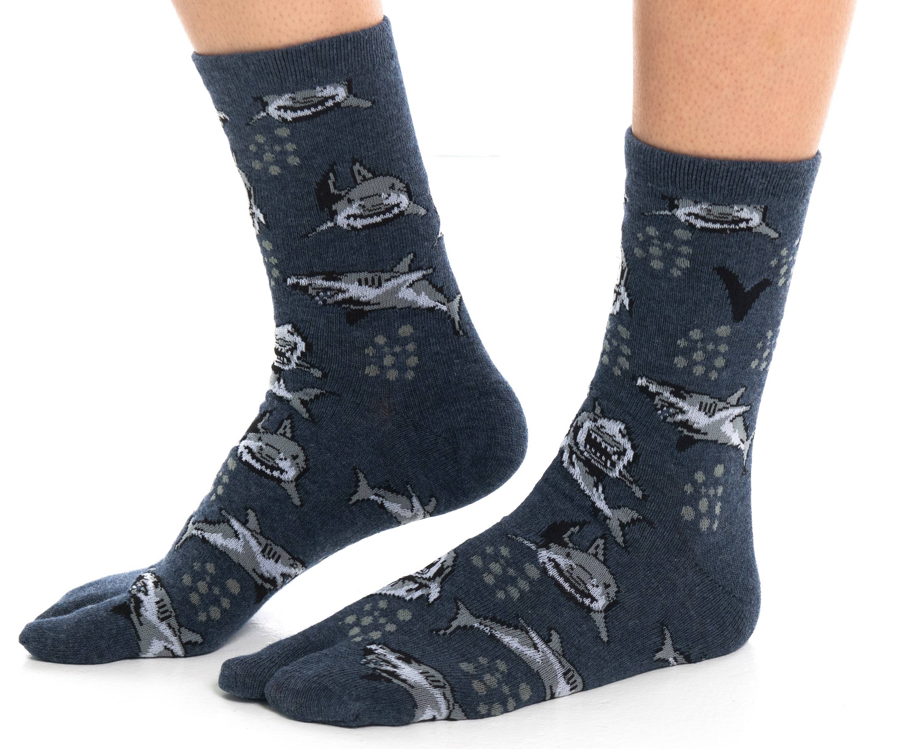 V-Toe Socks, Inc - Vente Chaussettes – unisexe - Chaussettes Tabi à gros orteils gris à bout fendu en V1