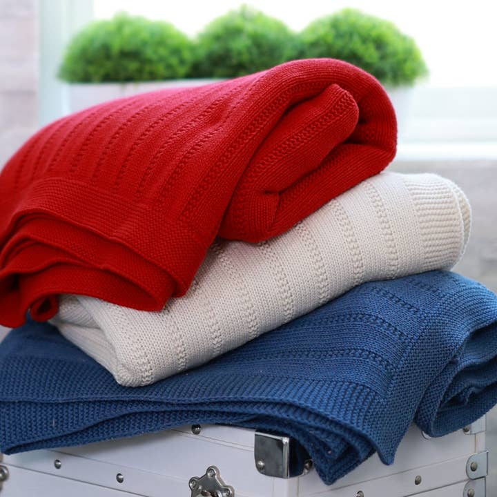 Sarah Cotton Knit Throw for wholesale by Darzzi