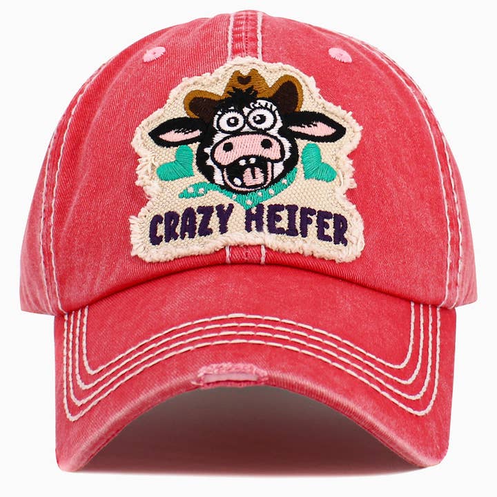 SOPHIA WHOLESALE - Wholesale Baseball Cap - Women's - CRAZY HEIFER Washed Vintage Ball Cap1