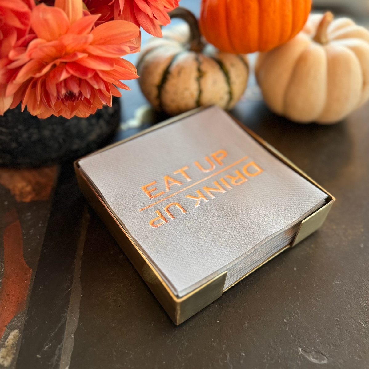 Lined Design – wholesale Engångsservett – Mässingspläterad cocktailservettvärdinnesats7