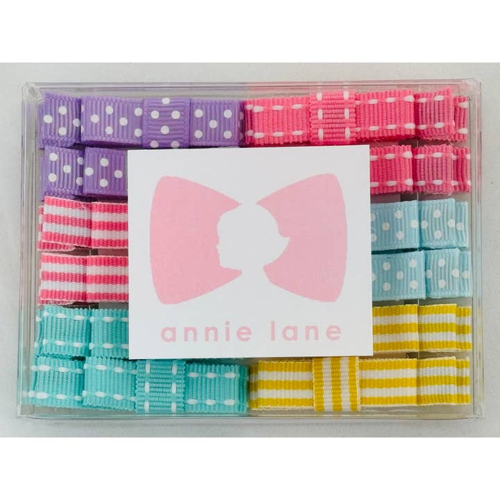 Doos met 12 haarstrikken - pastelparen voor wholesale door Annie Lane