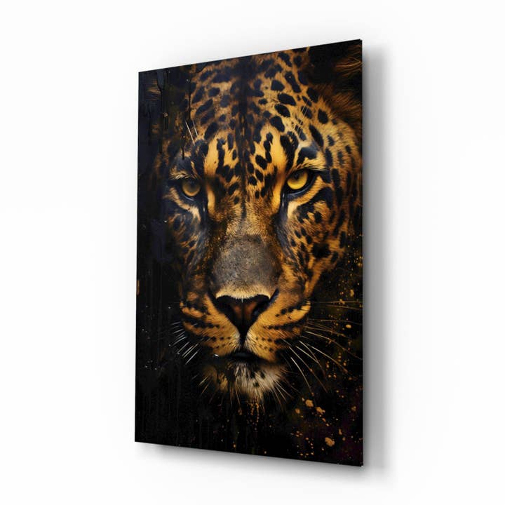 Leopard Glass Wall Art for wholesale by Insigne