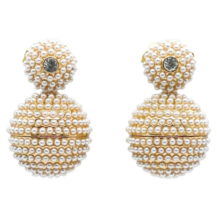 Disco Ball Earrings - Pearl for wholesale by QuayL Designs