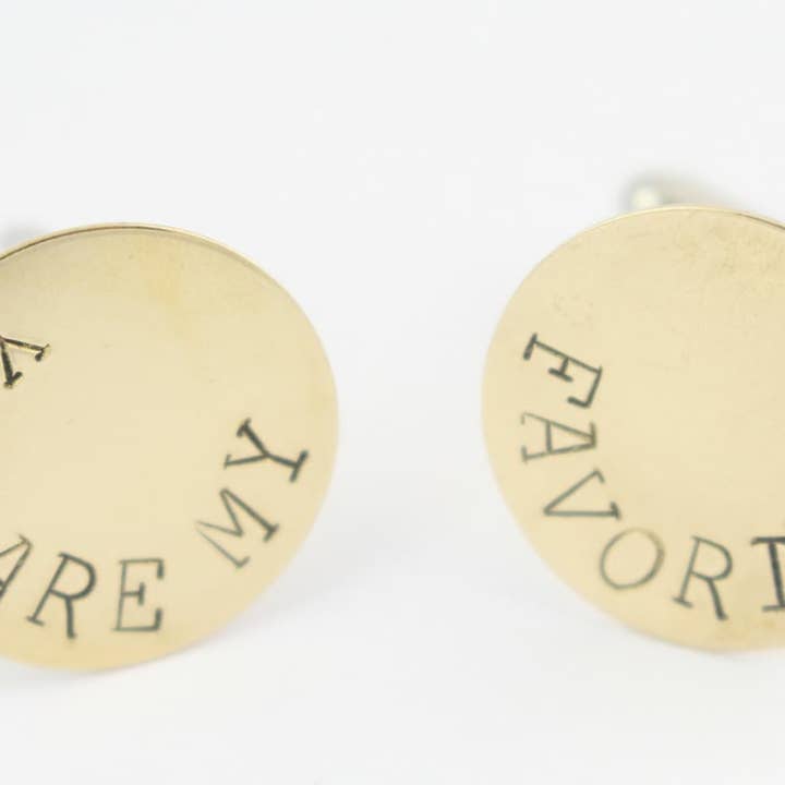 Brass Round Custom Cufflinks - Gift for Dad for wholesale by The Silver Diva