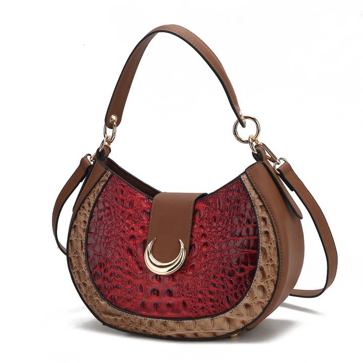 MKF Jain Women's Shoulder Bag Half Moon Croc-Embossed for wholesale by MKF Collection
