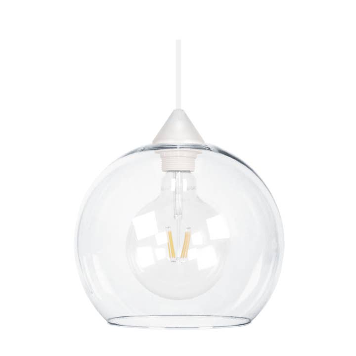 GLOBO - Globo colgante de cristal blanco y transparente para venta al por mayor de Tosel Shop