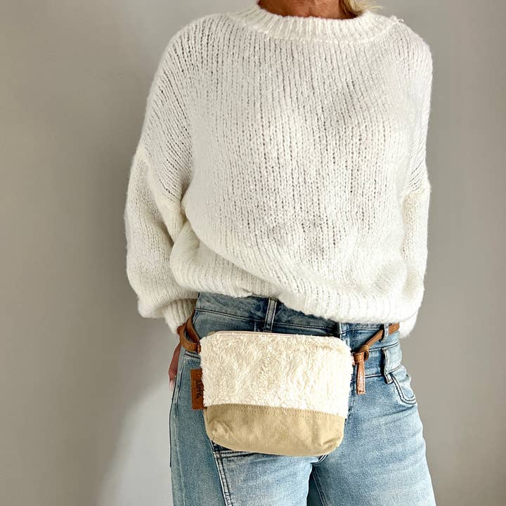 Liefe NL - Venta al por mayor Bandolera - Mujer - TeddyMini algodón teddy (lona caqui) -zerowaste4