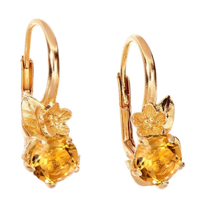 Orecchini monachella con Citrino 1ct | Viva la Vida per la vendita all'ingrosso da parte di ISHWARA JEWELS