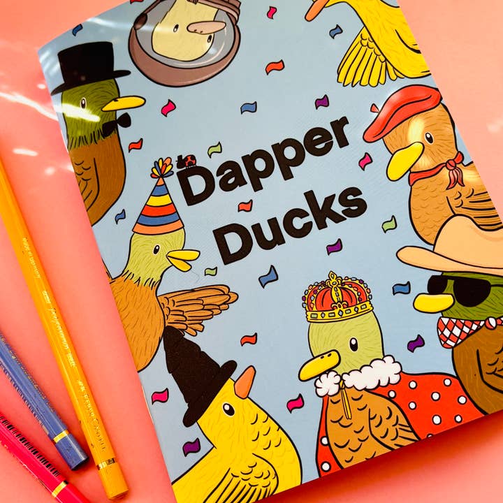 Pixiecraft - Wholesale Coloring & Activity Book - Kids & Baby - Dapper Ducks Illustrated A5 Colouring Book