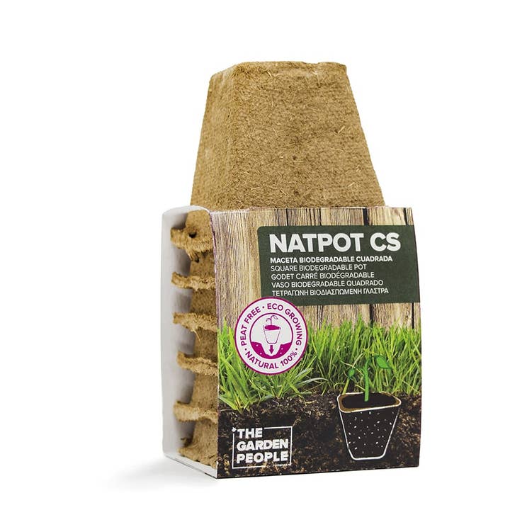 JARDIN Y NATURA OUTDOOR & GARDEN PRODUCTS SL - Wholesale Plant pot - Square natural fiber pots 6x6 cm (6u) - NATPOT CS6