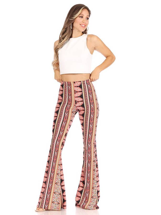 VIBE Apparel Co - Wholesale Pants – Women's - Aztec Wide Leg Flare Pant37