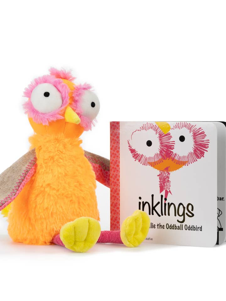 Ollie Soft Plush Toy & Baby Board Book Gift Set for wholesale by Inklings Baby