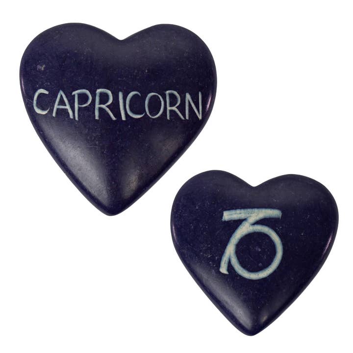 Global Crafts - Wholesale Decorative Tabletop Object - Display Set of Zodiac Soapstone Hearts, 12 Zodiacs plus Display Bowl