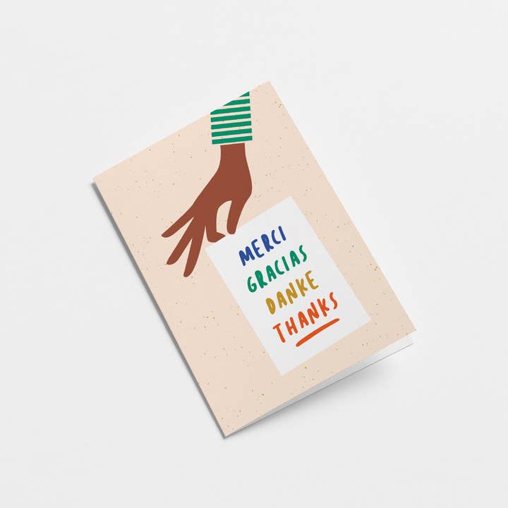 Graphic Factory – wholesale Thank you card – Merci, Gracias, Danke, Thanks - Greeting Card1