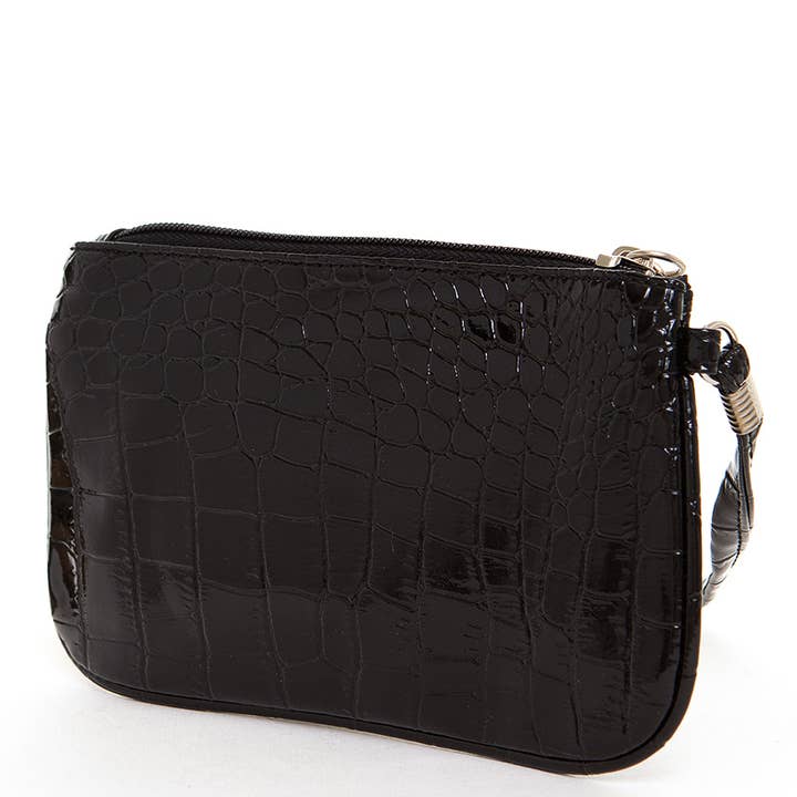 AMPERE CREATIONS - Wholesale Wristlet - Brighton Vegan Leather Inspired Croco Imitation Wristlet Bag3
