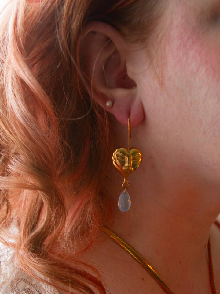 Tender Heart Droplet Earrings for wholesale by ReesaBoBeesa
