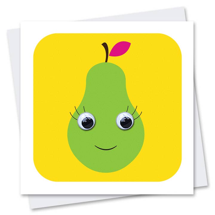 Pear Birthday Card | Cute kids card | Fruit Cards for wholesale by Stripey Cats Cards