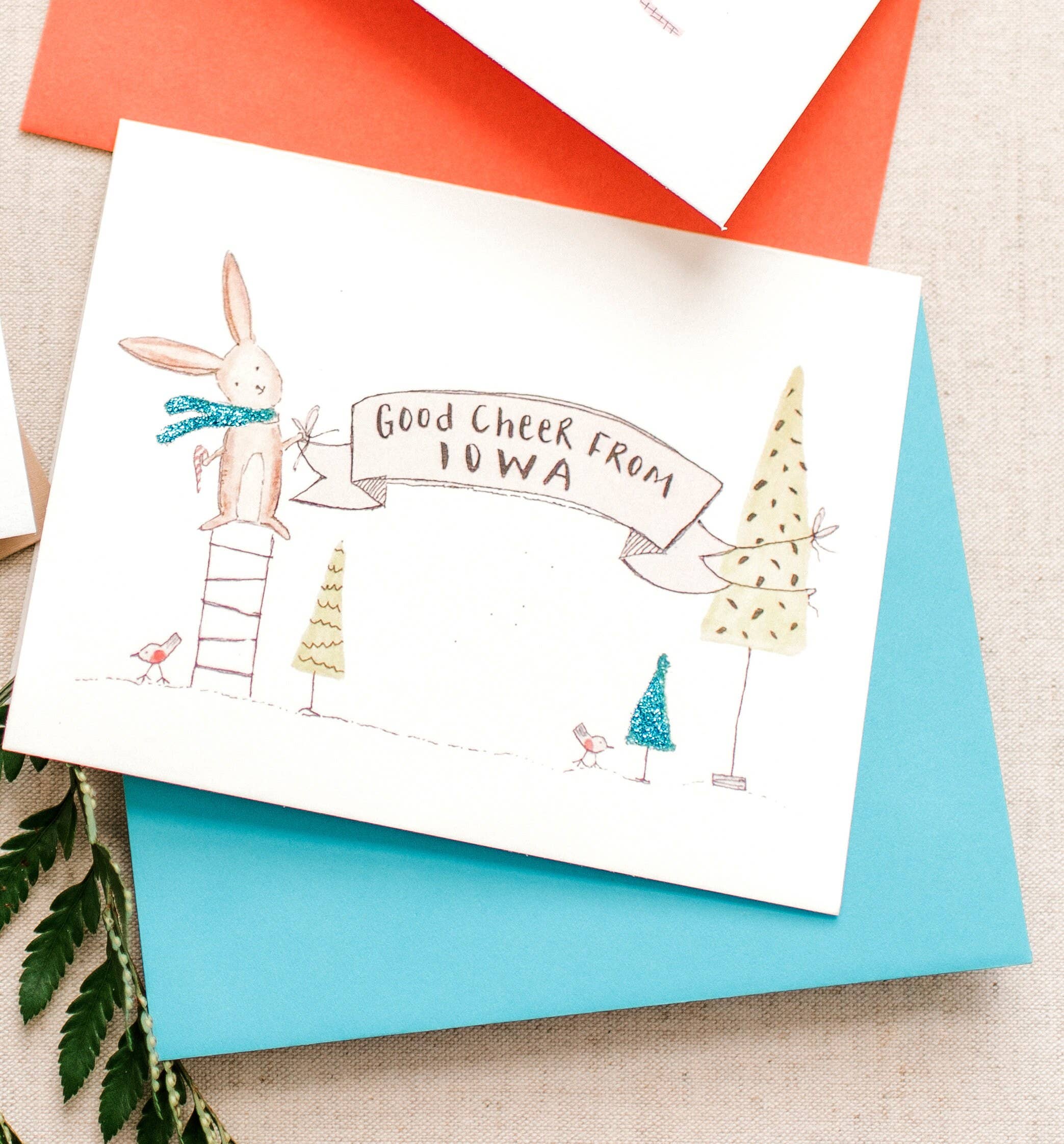 Sweet Julie Marie - Vendita all'ingrosso Biglietti di auguri di Natale - Biglietto natalizio Good Cheer Iowa1