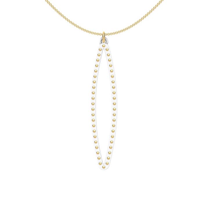 Colgante PÉTALO BLANCO MEDIANO: tachuelas de ley u oro para venta al por mayor de Ree Gallagher Jewelry