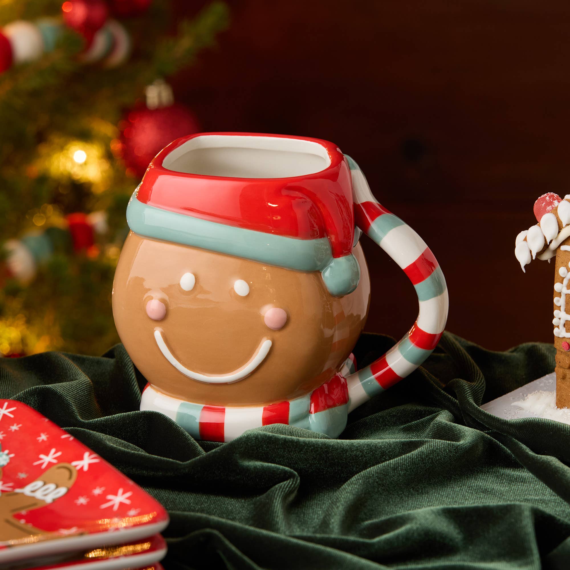 Certified International – wholesale Coffee mug – Christmas Whimsy Gingerbread 3-D Mug 18 oz.