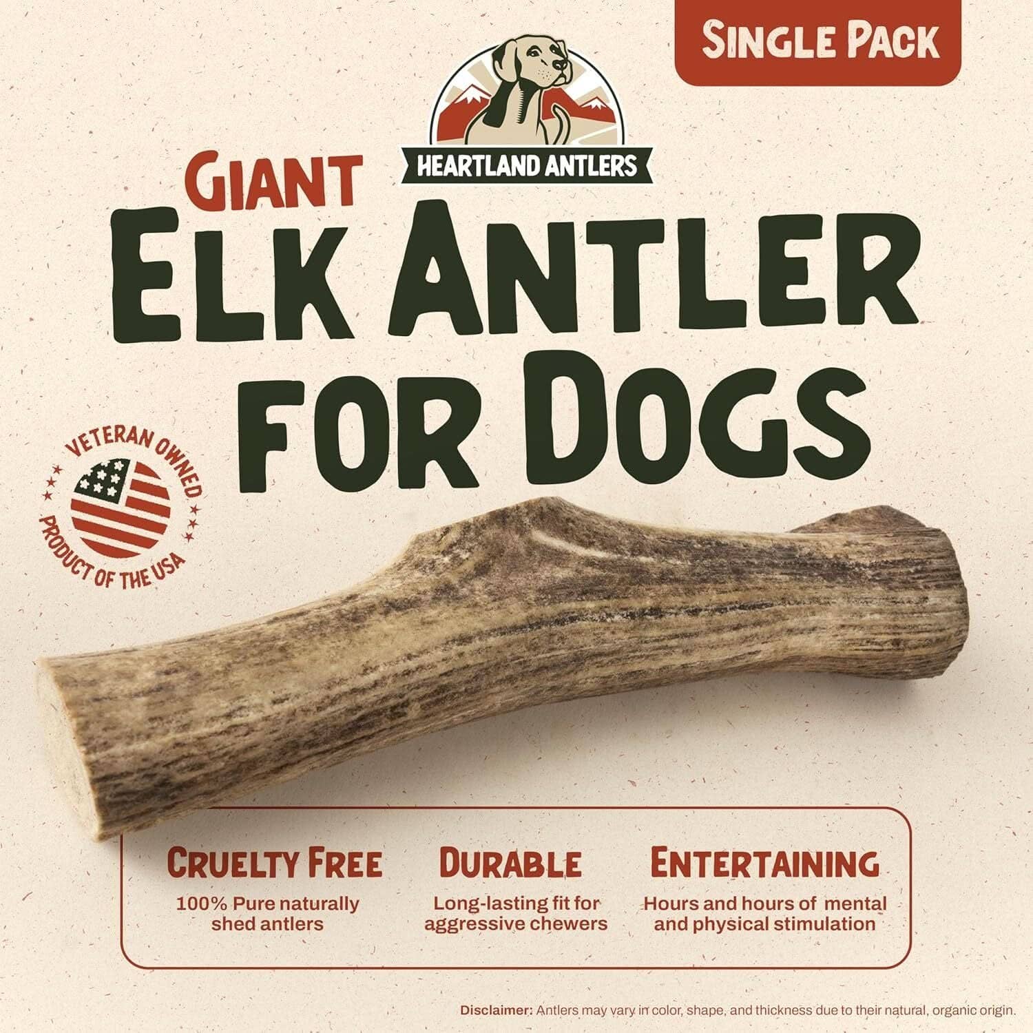 Heartland Antlers - Wholesale Pet Chew Toy - Dog - Whole Elk Antler Chew - Giant (85+ lbs)1