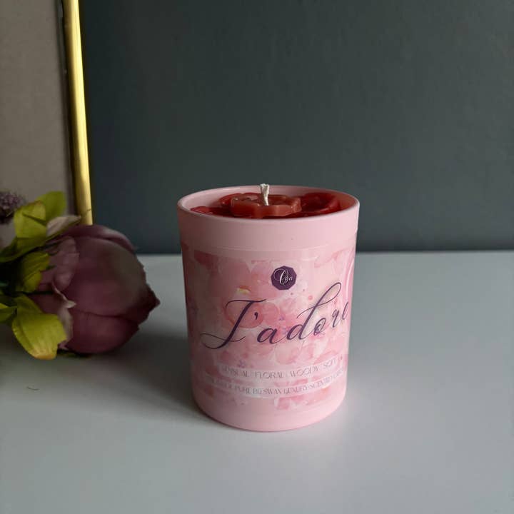 J'adore - Peony & Oud | 6oz | Love Collection for wholesale by Bee Luxx Candles