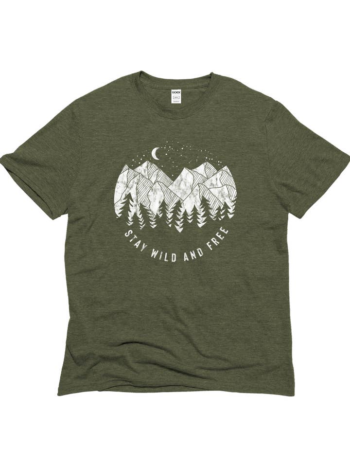 GOEX Apparel - Wholesale Screen Printed T-Shirt - Unisex - Wild and Free Unisex Graphic Tee 12pk0